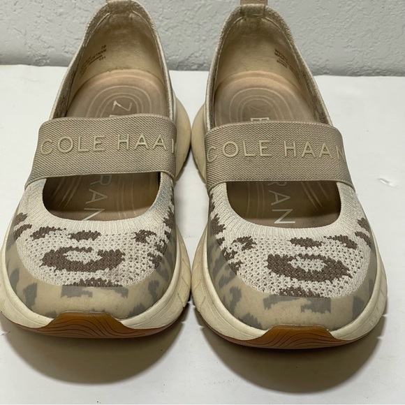 Cole Haan Zerogrand Flex Mary Jane Slip-On Ivory/White Cap Grey/Walnut Leopard - Picture 2 of 6